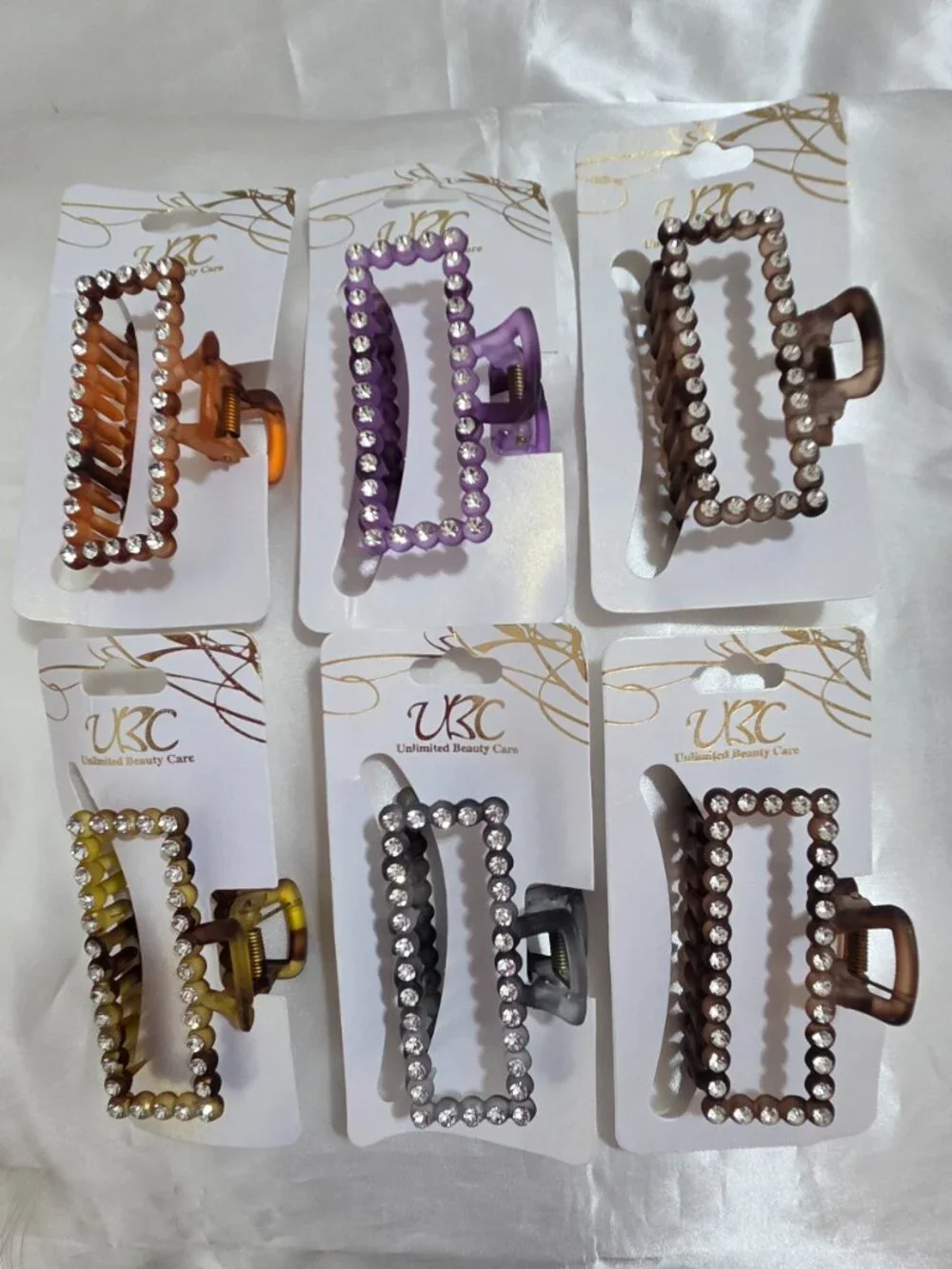 Rhinestone Rectangle Hair Claw Clip